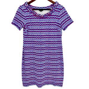NEW NWOT Talbots Sz Small Pink Short Sleeve Tropical Beach Summer Dress Artsy